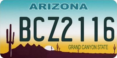 AZ license plate BCZ2116