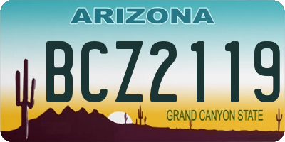 AZ license plate BCZ2119