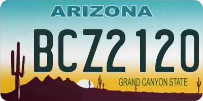 AZ license plate BCZ2120