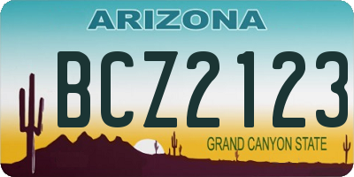 AZ license plate BCZ2123