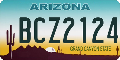 AZ license plate BCZ2124