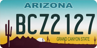 AZ license plate BCZ2127