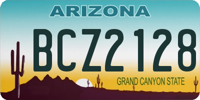 AZ license plate BCZ2128