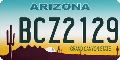 AZ license plate BCZ2129