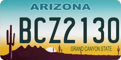 AZ license plate BCZ2130