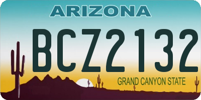 AZ license plate BCZ2132