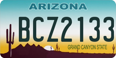 AZ license plate BCZ2133