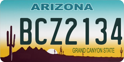 AZ license plate BCZ2134