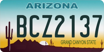 AZ license plate BCZ2137