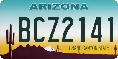 AZ license plate BCZ2141