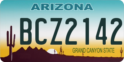 AZ license plate BCZ2142