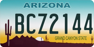 AZ license plate BCZ2144