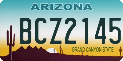 AZ license plate BCZ2145