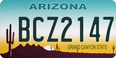 AZ license plate BCZ2147