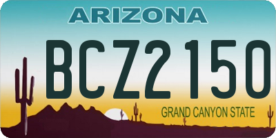 AZ license plate BCZ2150