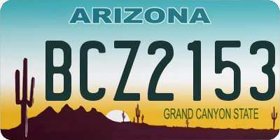 AZ license plate BCZ2153