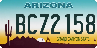 AZ license plate BCZ2158