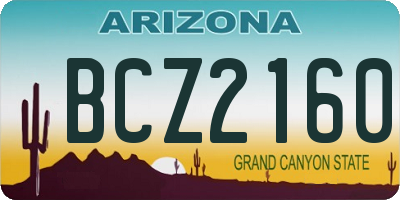 AZ license plate BCZ2160