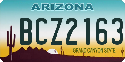 AZ license plate BCZ2163