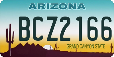 AZ license plate BCZ2166