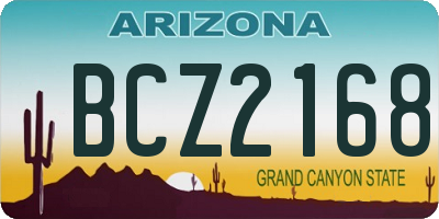 AZ license plate BCZ2168