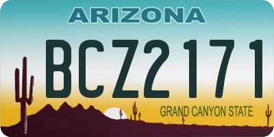 AZ license plate BCZ2171