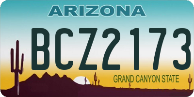 AZ license plate BCZ2173