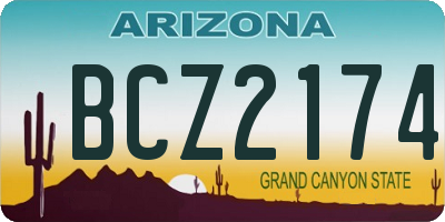 AZ license plate BCZ2174