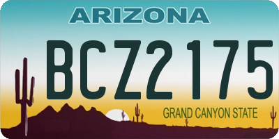 AZ license plate BCZ2175