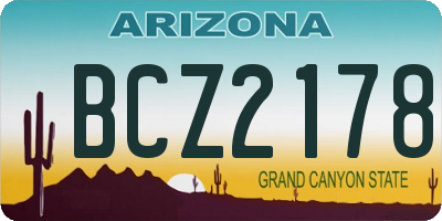 AZ license plate BCZ2178