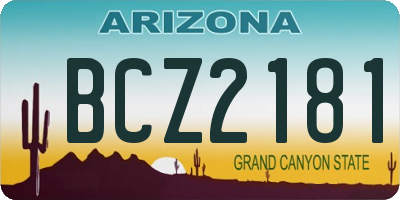 AZ license plate BCZ2181