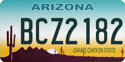 AZ license plate BCZ2182