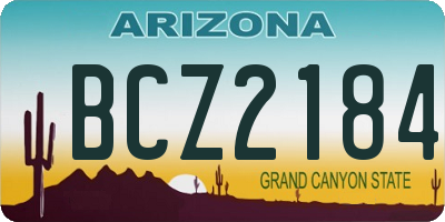 AZ license plate BCZ2184