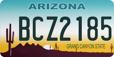 AZ license plate BCZ2185