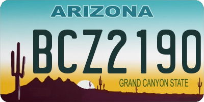 AZ license plate BCZ2190