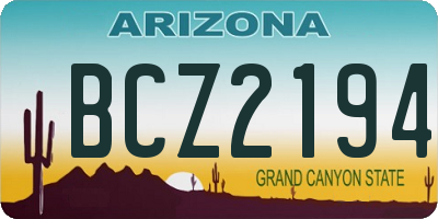 AZ license plate BCZ2194