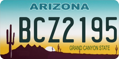 AZ license plate BCZ2195