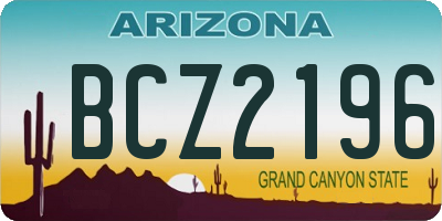 AZ license plate BCZ2196