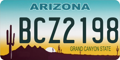 AZ license plate BCZ2198