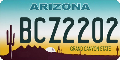 AZ license plate BCZ2202