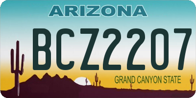 AZ license plate BCZ2207