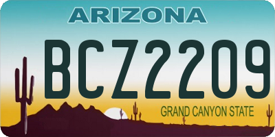 AZ license plate BCZ2209