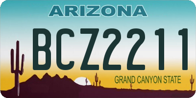 AZ license plate BCZ2211