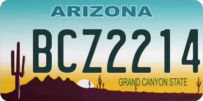 AZ license plate BCZ2214