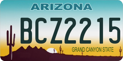 AZ license plate BCZ2215