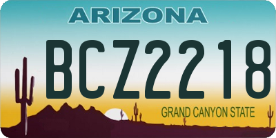 AZ license plate BCZ2218