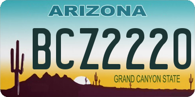 AZ license plate BCZ2220