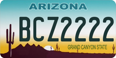 AZ license plate BCZ2222