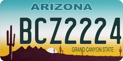 AZ license plate BCZ2224