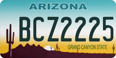 AZ license plate BCZ2225